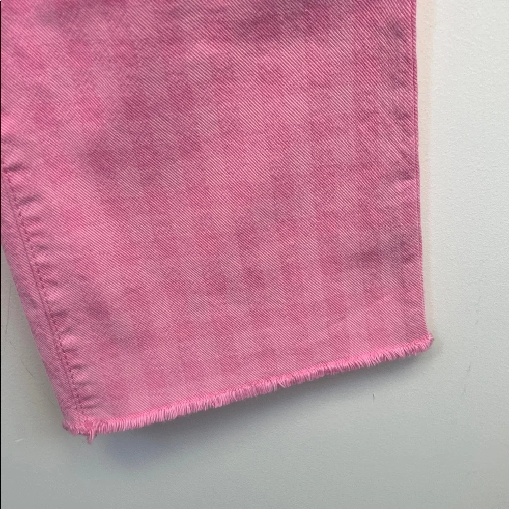 Marc Cain Colorful Chic Gingham Pink Checkered Jeans with eyelash hem US Size 6